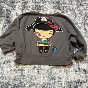 2T Gwen Stefani Harajuku Lovers Top No Doubt Long Sleeve Shirt Pirate Gray Girls